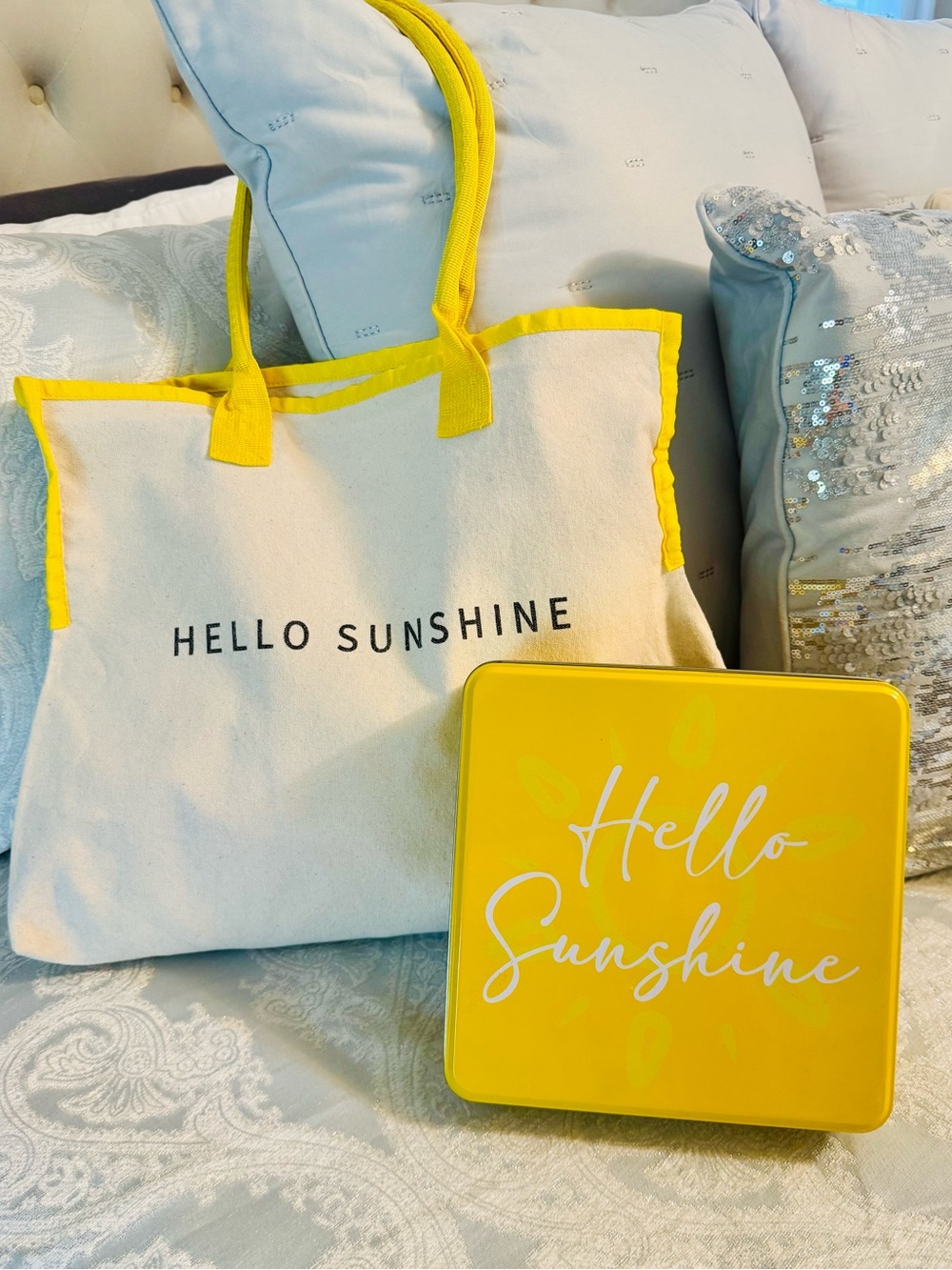 Hello Sunshine Tote and Trinket Box in Yellow